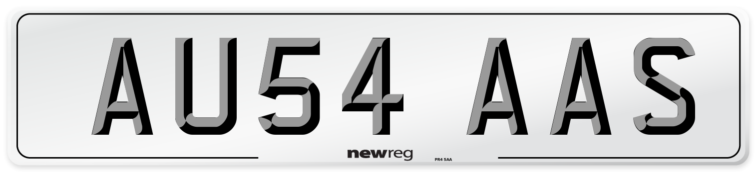 AU54 AAS Number Plate from New Reg